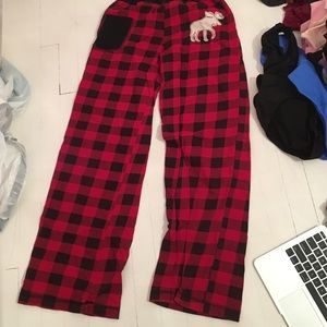 small long pajama red and black pants