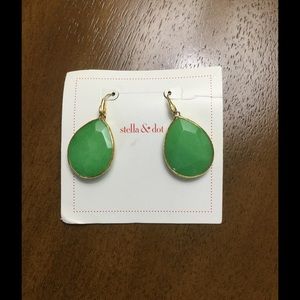 Stella & Dot green teardrop earrings