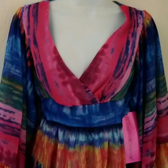 Betsey Johnson Dresses - Betsey Johnson Rainbow boho Kimono bell slv Dress Betsey Johnson Dresses - Betsey Johnson Rainbow boho Kimono bell slv Dress