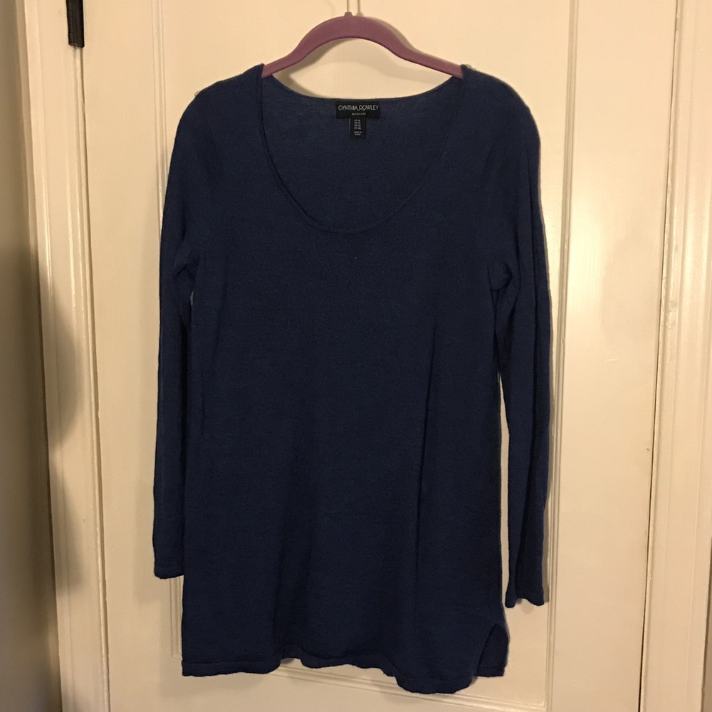Cynthia Rowley Blue Knit Dress - pair w/ leggings!