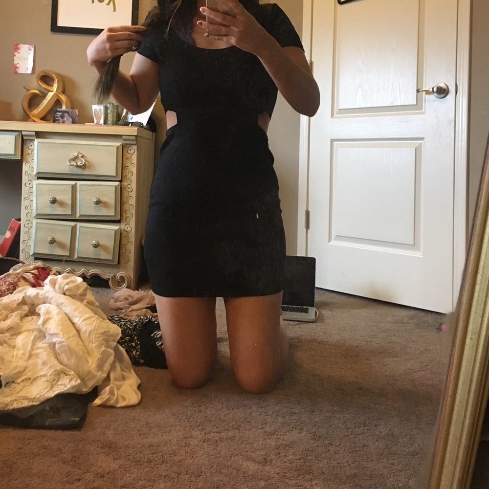 Black LBD with cutouts