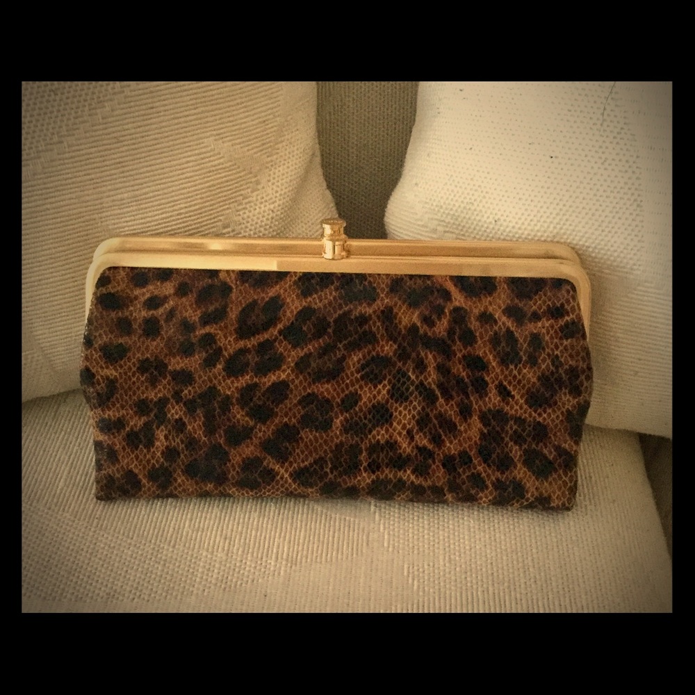 HOBO leopard clutch bag