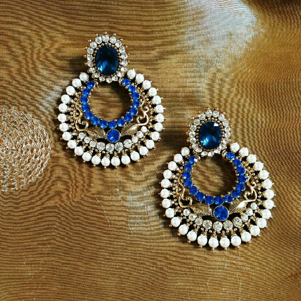 Royal beautiful Indian imitation blue earring