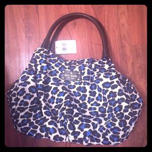 Kate Spade blue, cheetah print bag.