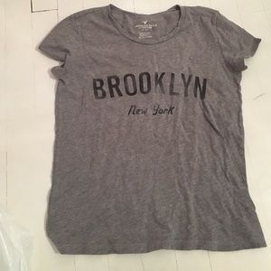 XS grey Brooklyn American eagle t shirt