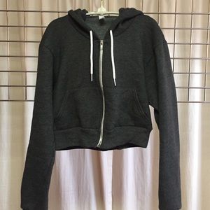 American Apparel cropped grey hoodie