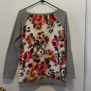 Lightweight floral print sweatshirt