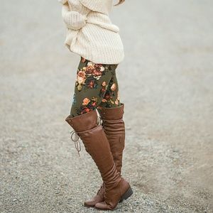 Nana macs super soft floral leggings NWT