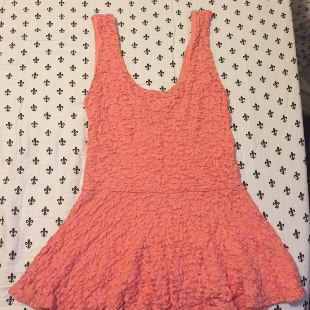 Orangy peach peplum tank top