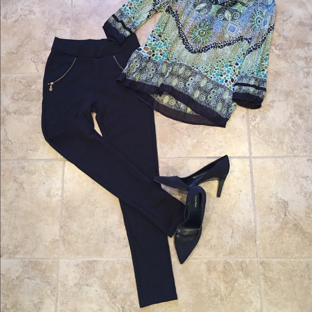Indero skinny leggings with zipper detail