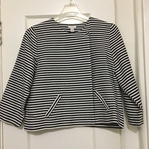Chico black & white striped cropped dinner jacket
