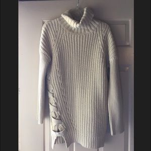 Missguided Cream Lace Up Side Jumper