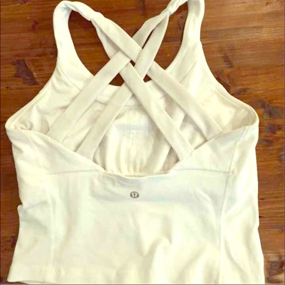 Lululemon White Crop Tank