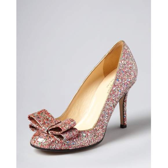 kate spade Shoes - Kate Spade Krysta bow multi glitter patent pumps