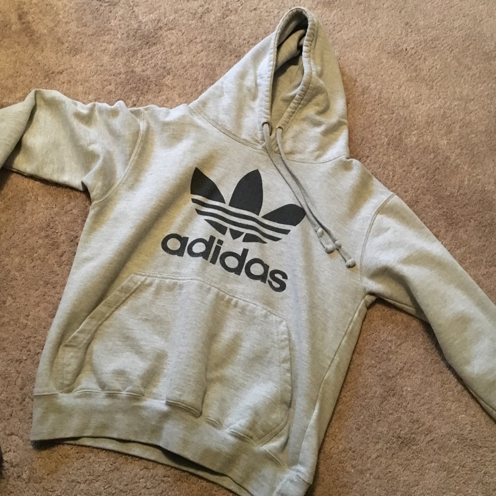 Original adidas trefoil grey hoodie