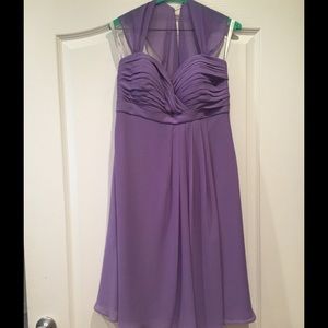 Bill Levkoff purple bridesmaid dress