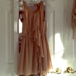 Nude mini dress with ruffle size 4