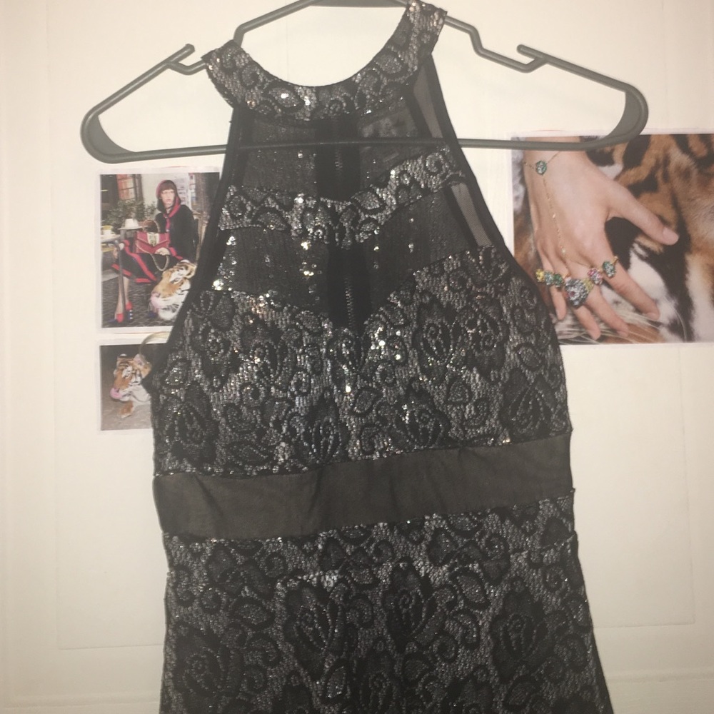 silver sequined dress
