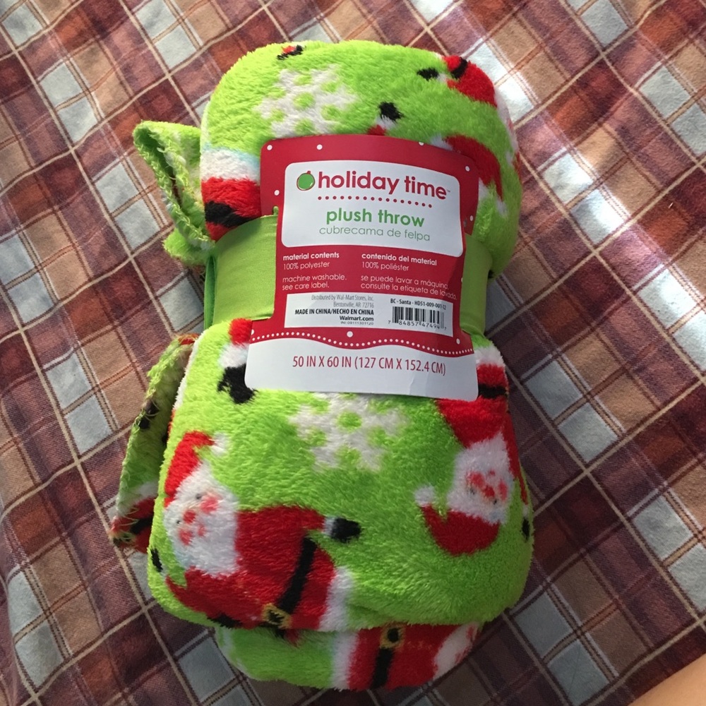 Santa fleece throw