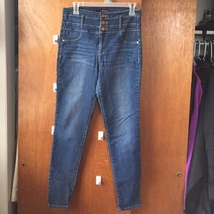 dark wash high waisted skinny jeans