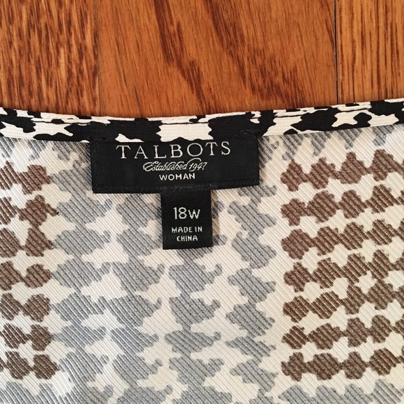 Talbots silk houndstooth blouse - Picture 4 of 4