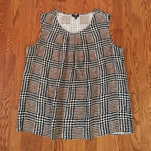 Talbots silk houndstooth blouse