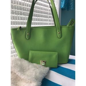 RALPH LAUREN BUNDLE Lime Green Shoulder Bag/Wallet