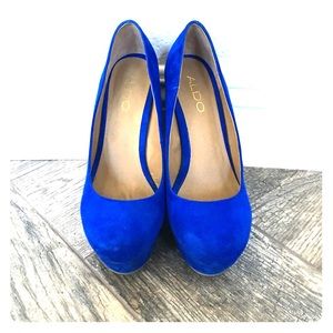 Aldo Suede Blue Wedges