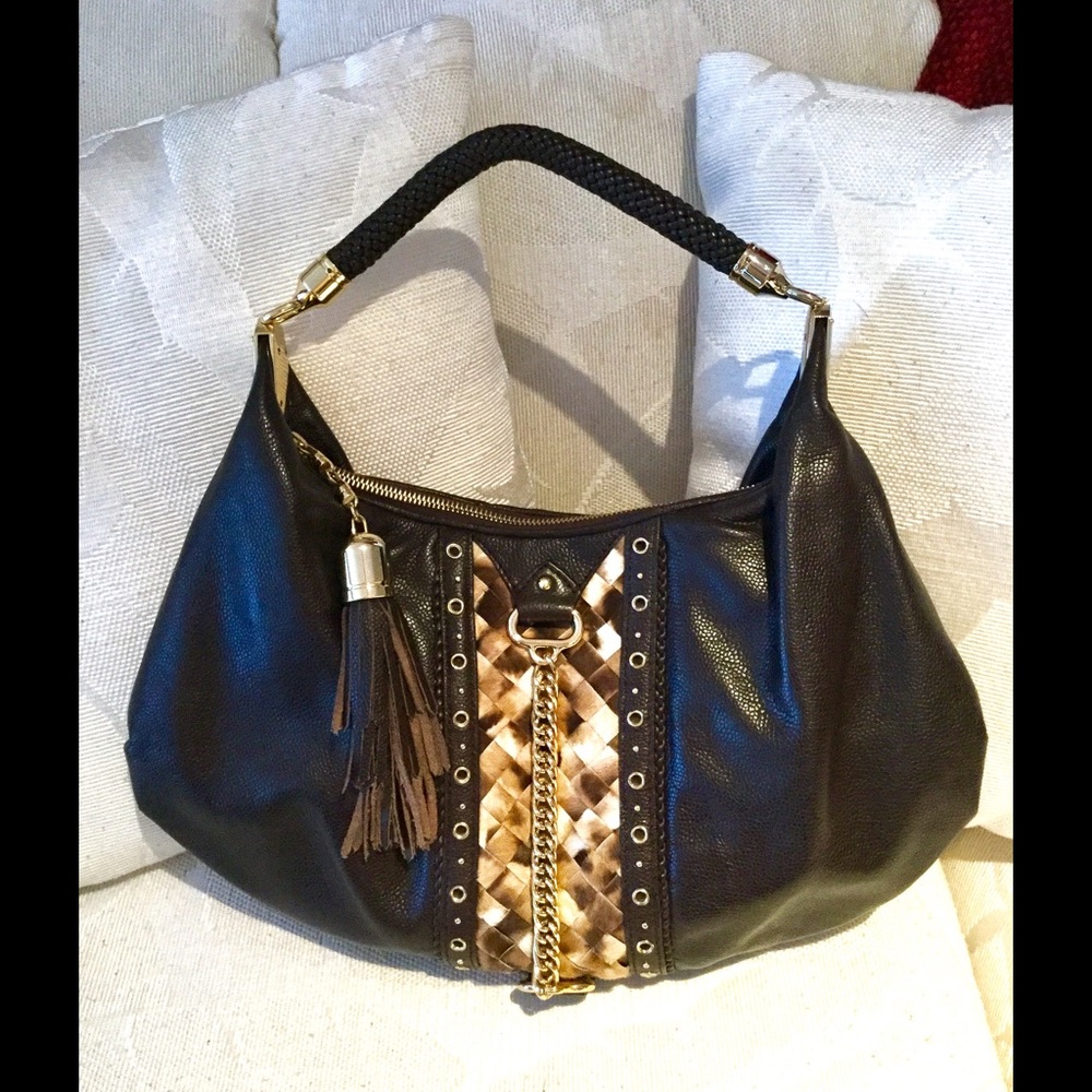 Cole Haan Collection Brown Leather Hobo Bag (F06)