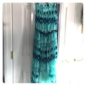 Turquoise high Low dress size 2