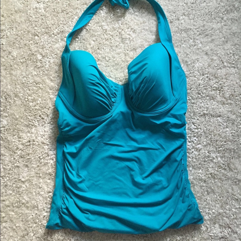 Tommy Bahama Pearl Underwire Tankini Halter Teal