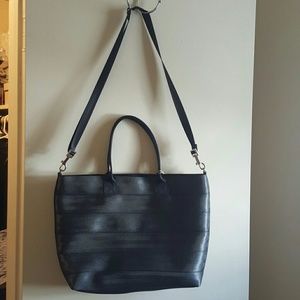Black seatbelt handbag