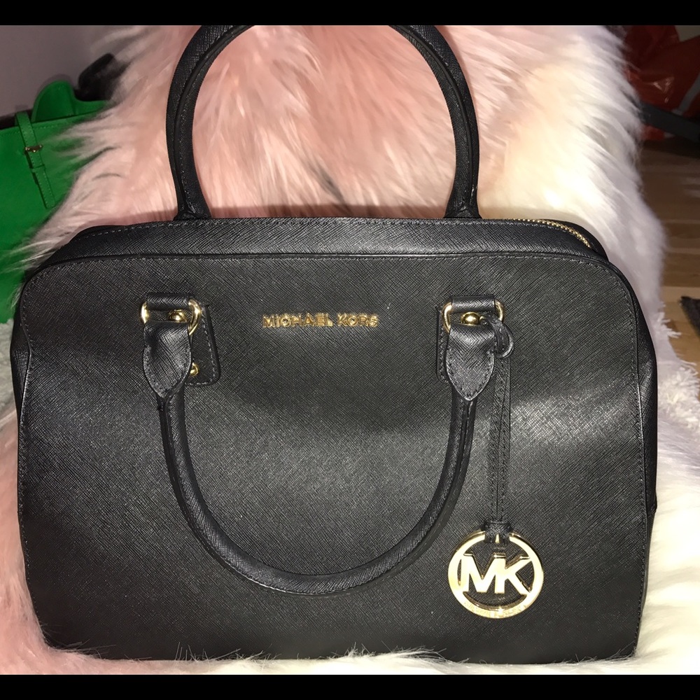Michael Kors Black Key Fob Bowling Bag