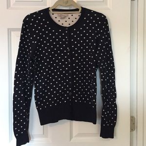 Navy & White Polka Dot Cardigan