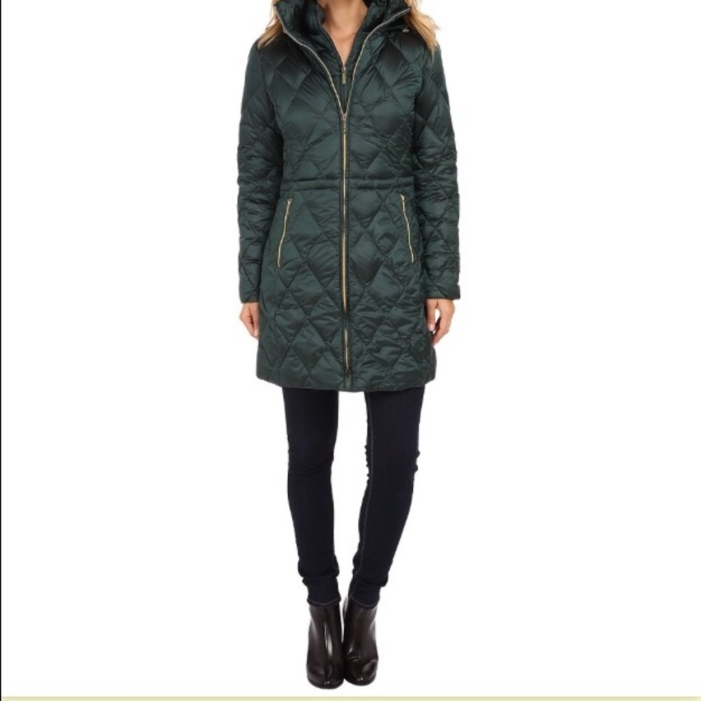 Michael Kors Hunter Green coat packable with hood