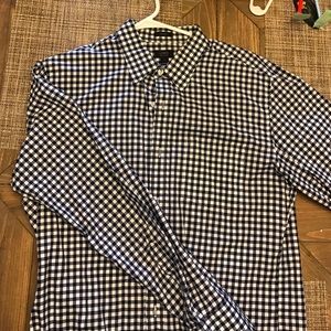Ludlow point collar blue gingham dress shirt