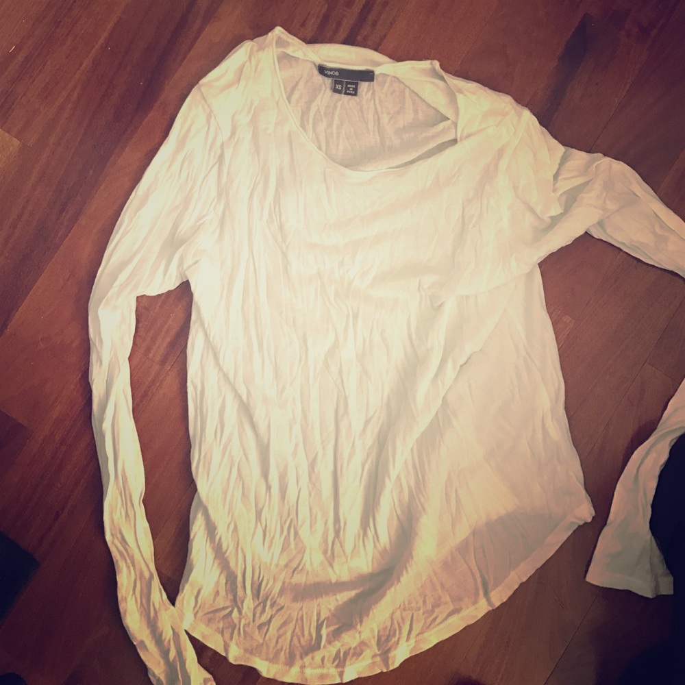 Vince white long sleeve tee