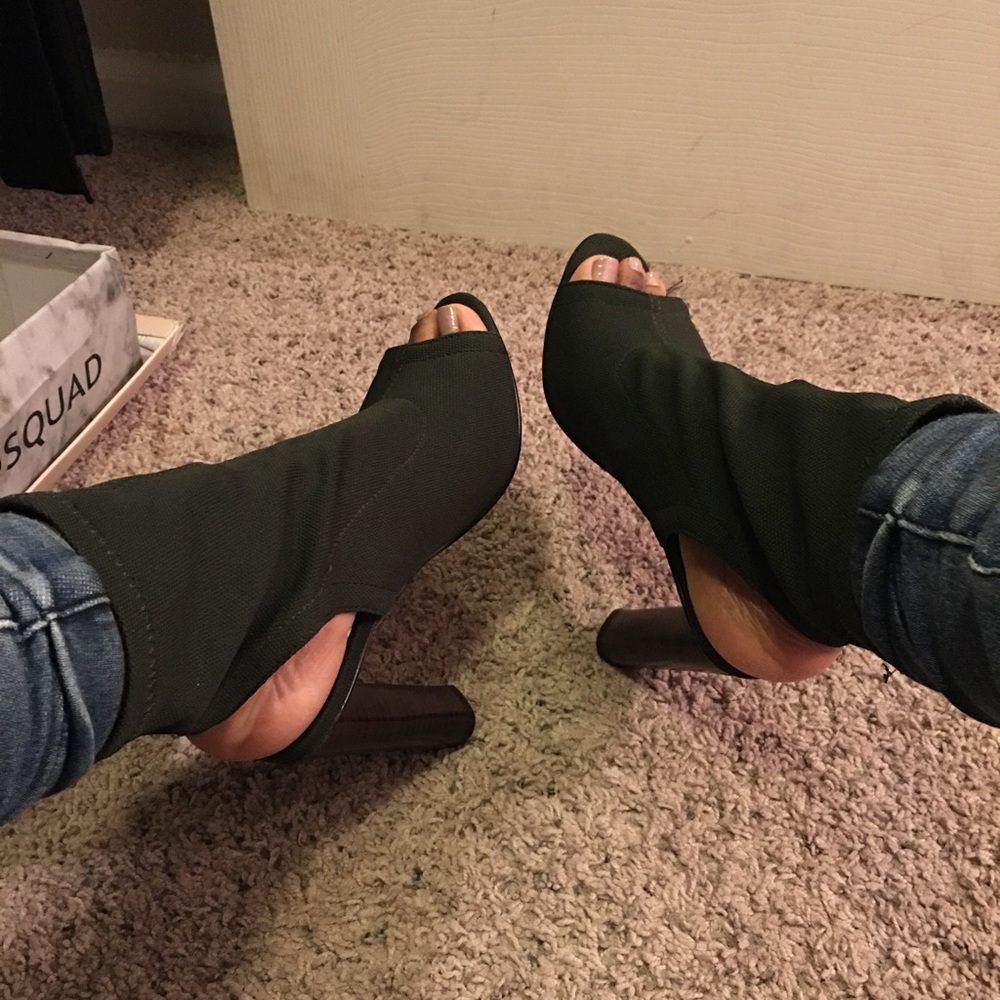Cut out heeled booties