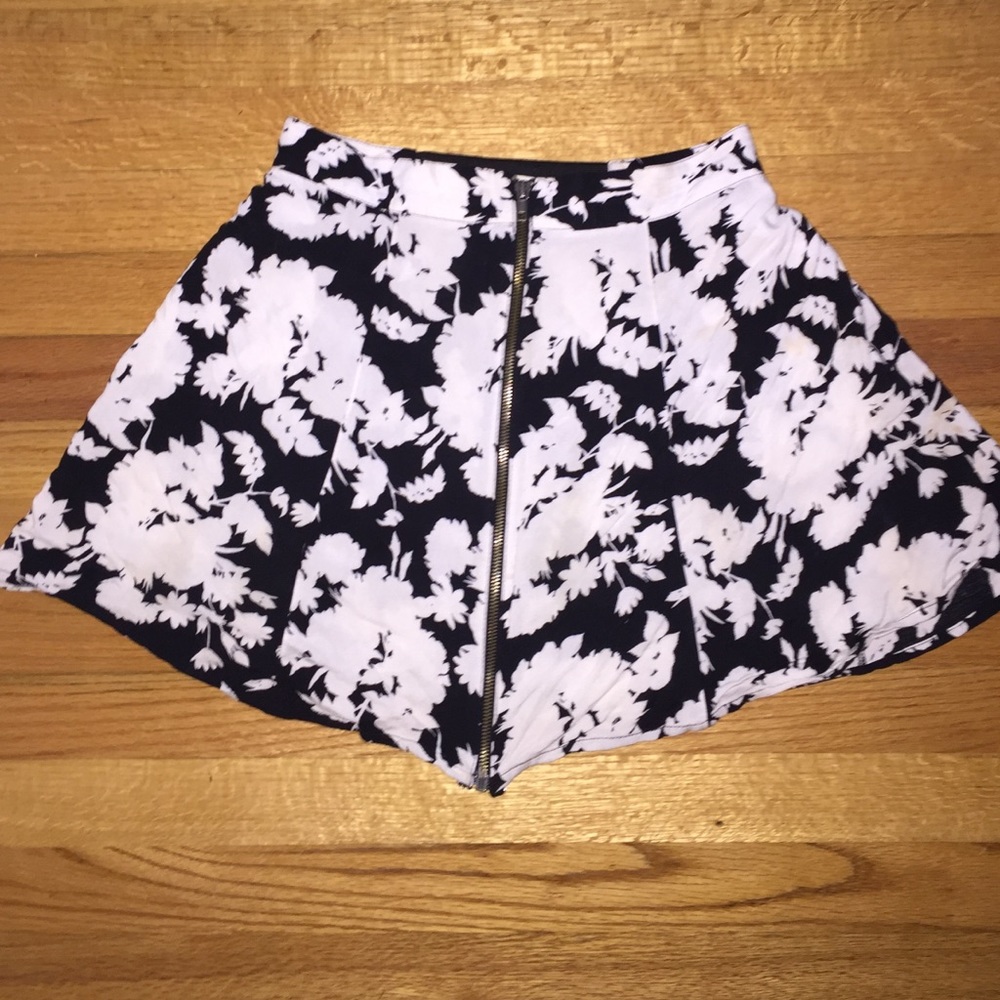 black and white floral skirt