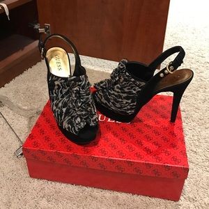 Brown animal print shoes