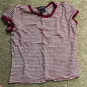 Red pin stripe t-shirt