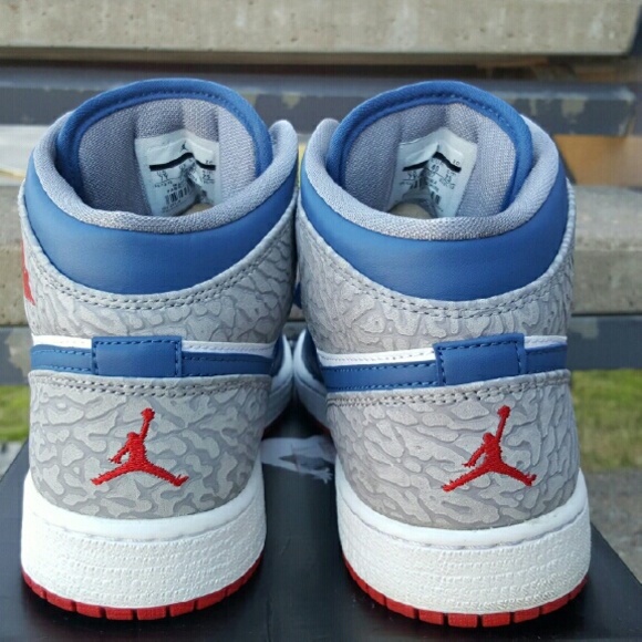 Air jordan retro 1s true blue cement rare 7y - Picture 2 of 4