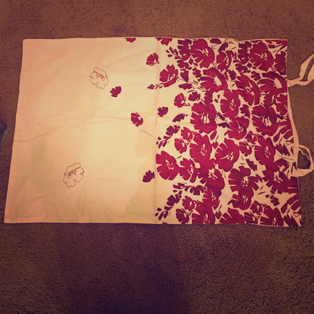 DKNY Red Flower Pillow cover