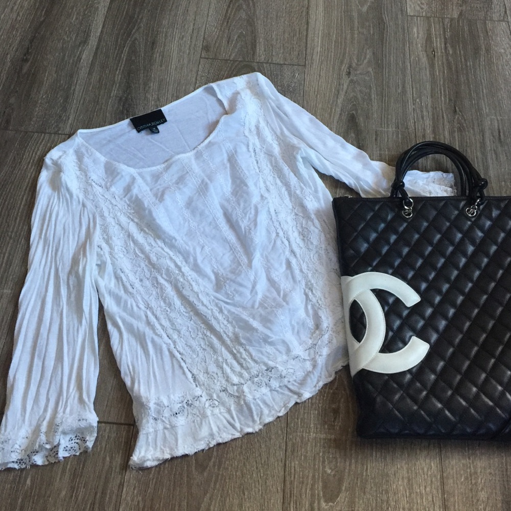 Cynthia Rowley Peasant Lace Top Shirt - Picture 1 of 4