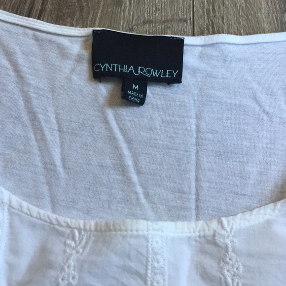 Cynthia Rowley Peasant Lace Top Shirt - Picture 3 of 4