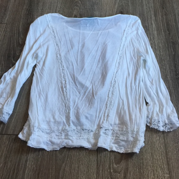 Cynthia Rowley Peasant Lace Top Shirt - Picture 4 of 4