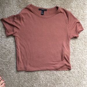 Nude-copper tone crop top