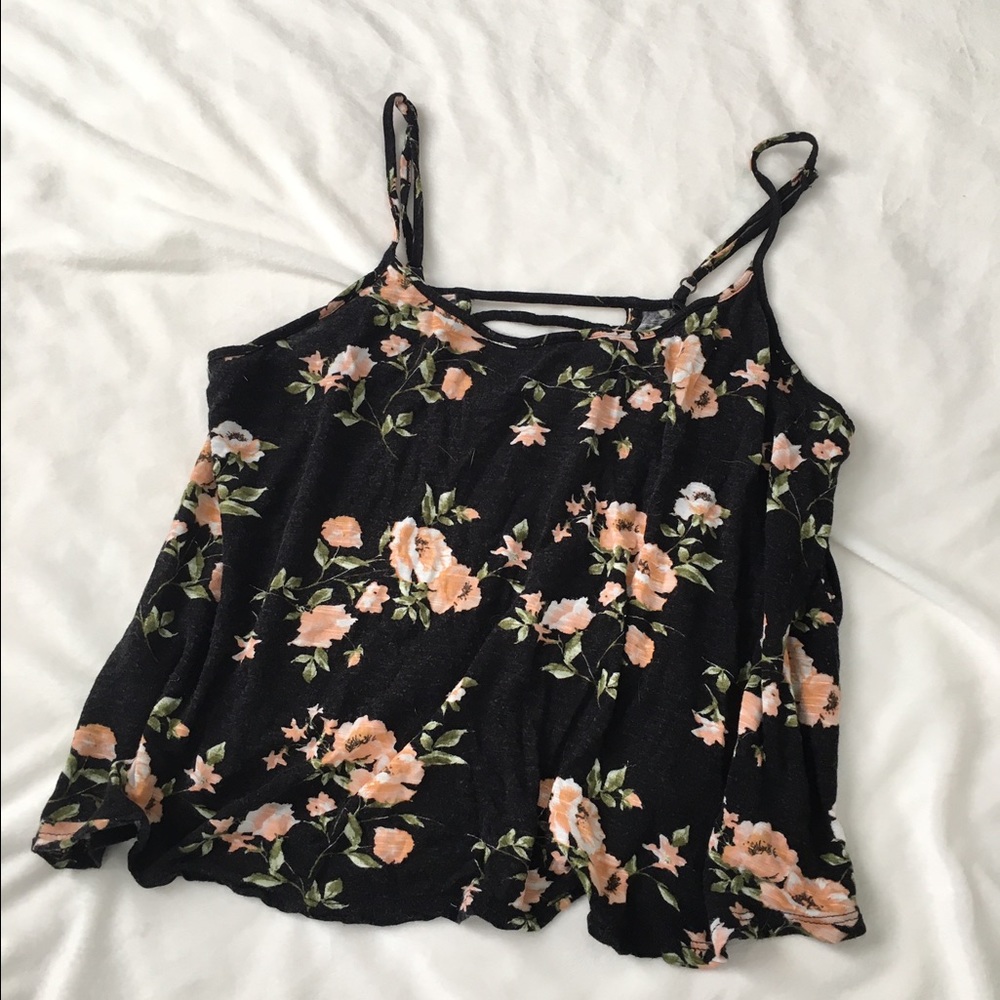 Floral spaghetti strap crop top