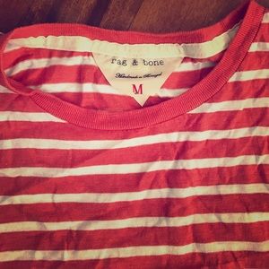 Rag & Bone orange and white striped tee