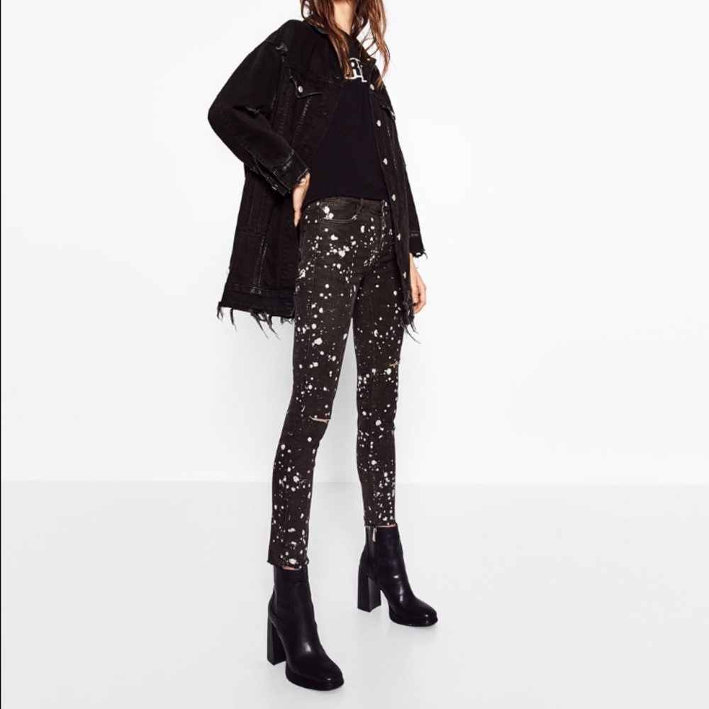 Paint detail skinny jeans